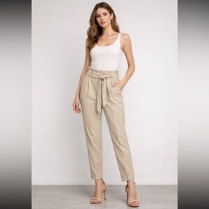Express High Rise Ankle Pants Beige – Size 12R